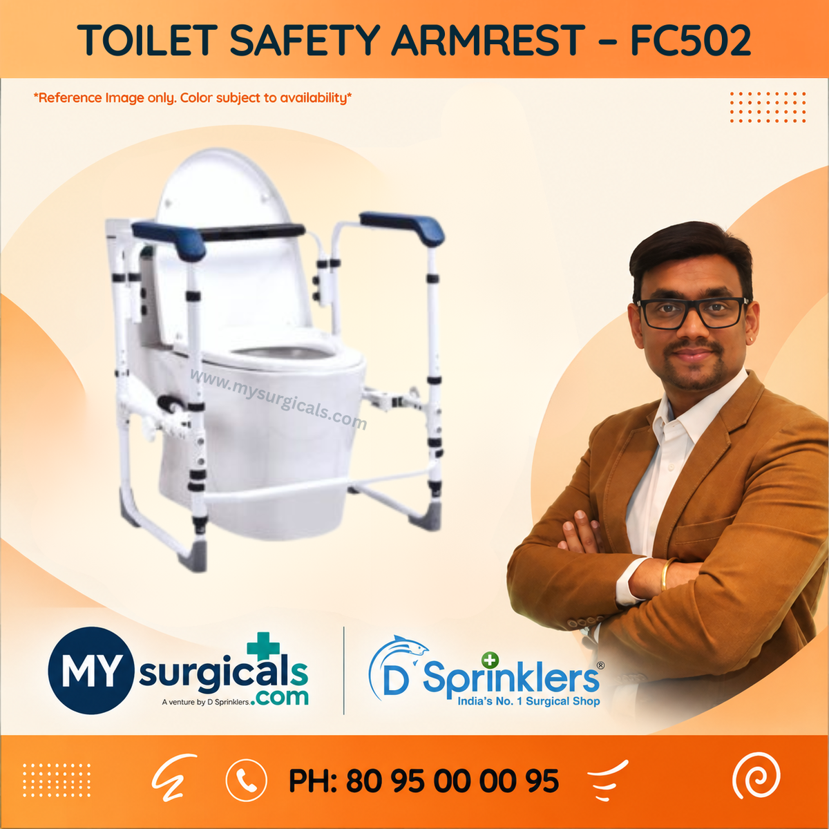 Toilet Safety Armrest for Secure Bathroom Support