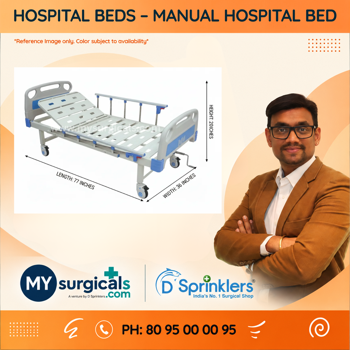Manual Hospital Bed for Comfortable Patient Care