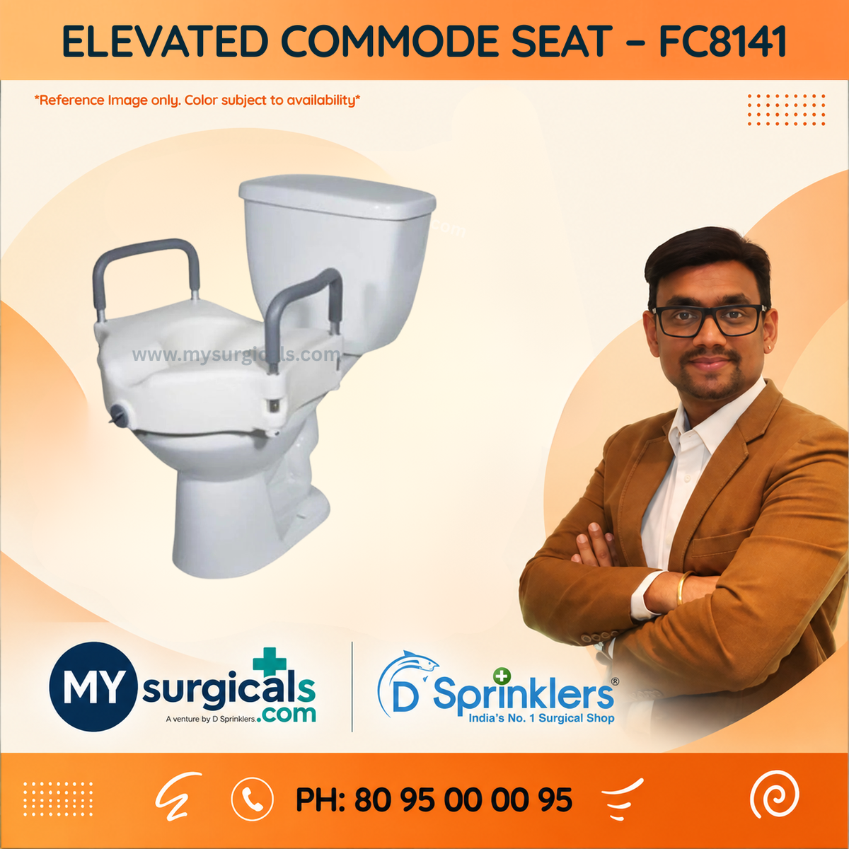 Elevated Commode Seat for Comfortable Bathroom Support