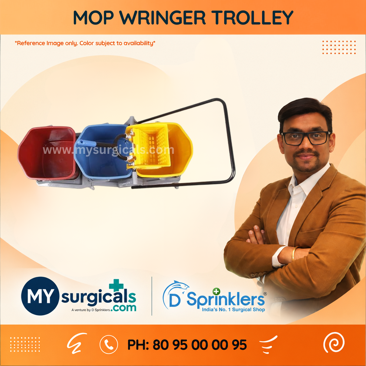 Mop Wringer Trolley for Efficient Facility Cleaning
