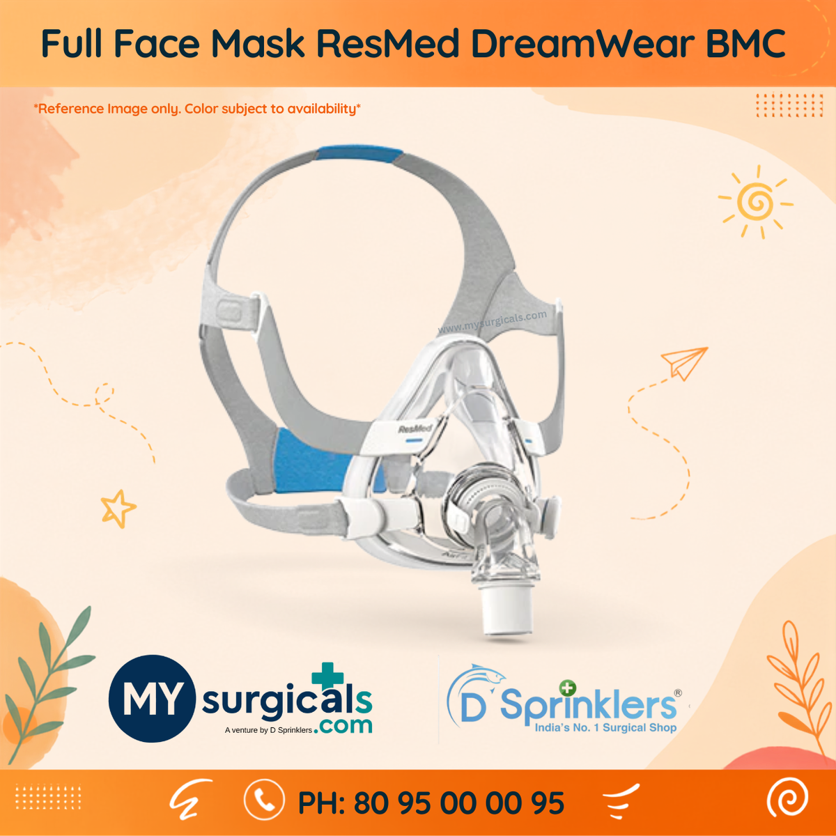 Full Face Mask – ResMed / DreamWear Style / BMC Compatible Bi-Pap CPAP Mask