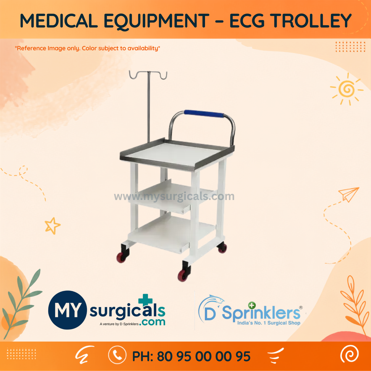 ECG Equipment Trolley for Organised Cardiac Care