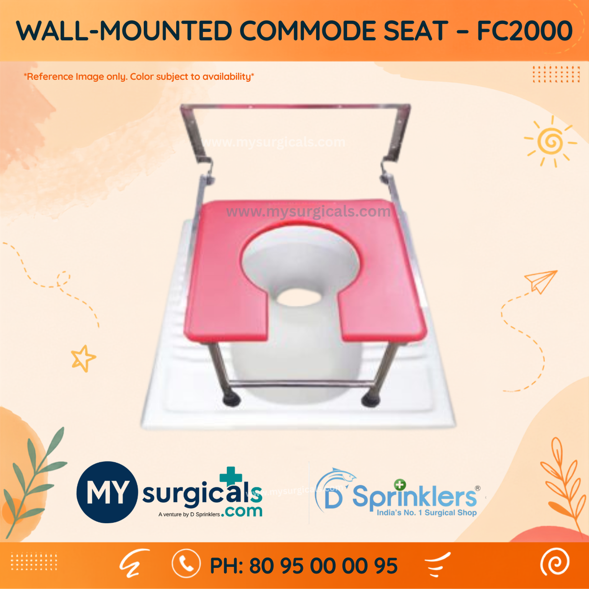 Wall-Mounted Commode Seat for Space-Saving Bathroom Support