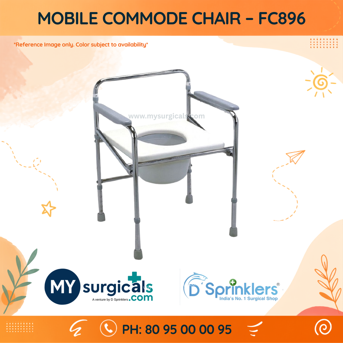 Mobile Commode Chair for Convenient Patient Care