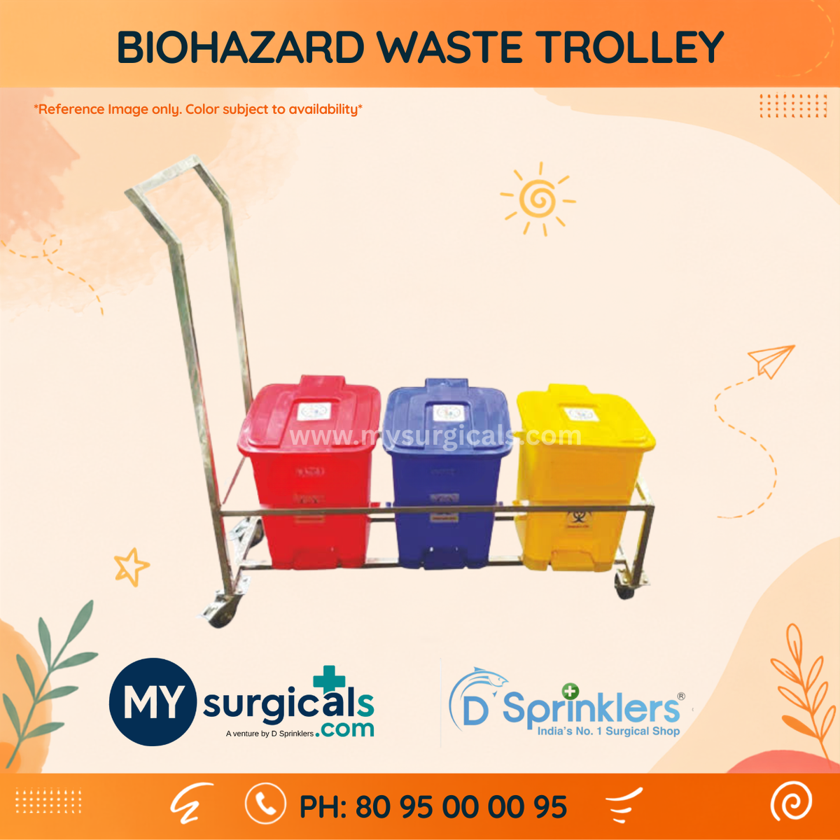 Biohazard Waste Trolley for Safe Clinical Waste Handling