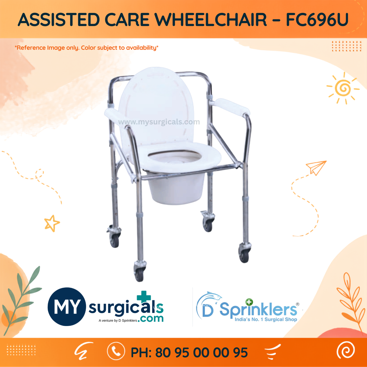 Assisted Care Wheelchair for Mobility & Hygiene Support