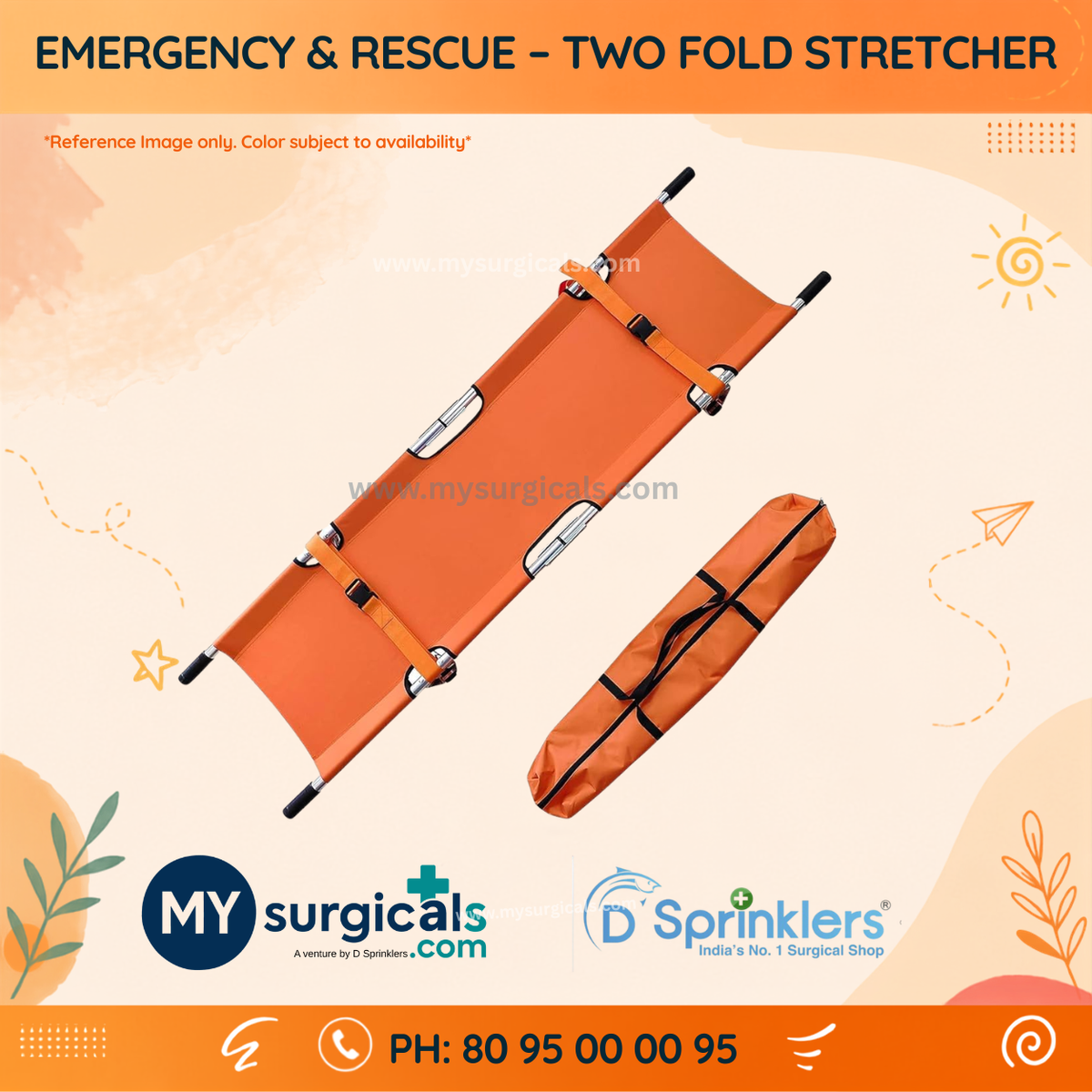 Emergency Two-Fold Stretcher for Quick Patient Transport