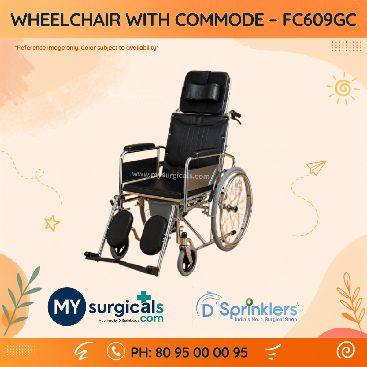 Multi-Function Commode Wheelchair - Mobility & Personal Care Solution