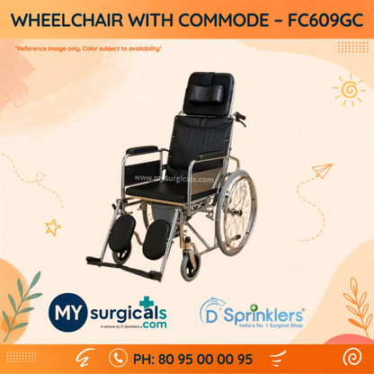 Multi-Function Commode Wheelchair - Mobility & Personal Care Solution