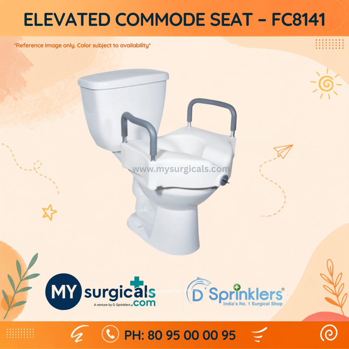 Elevated Commode Seat for Comfortable Bathroom Support