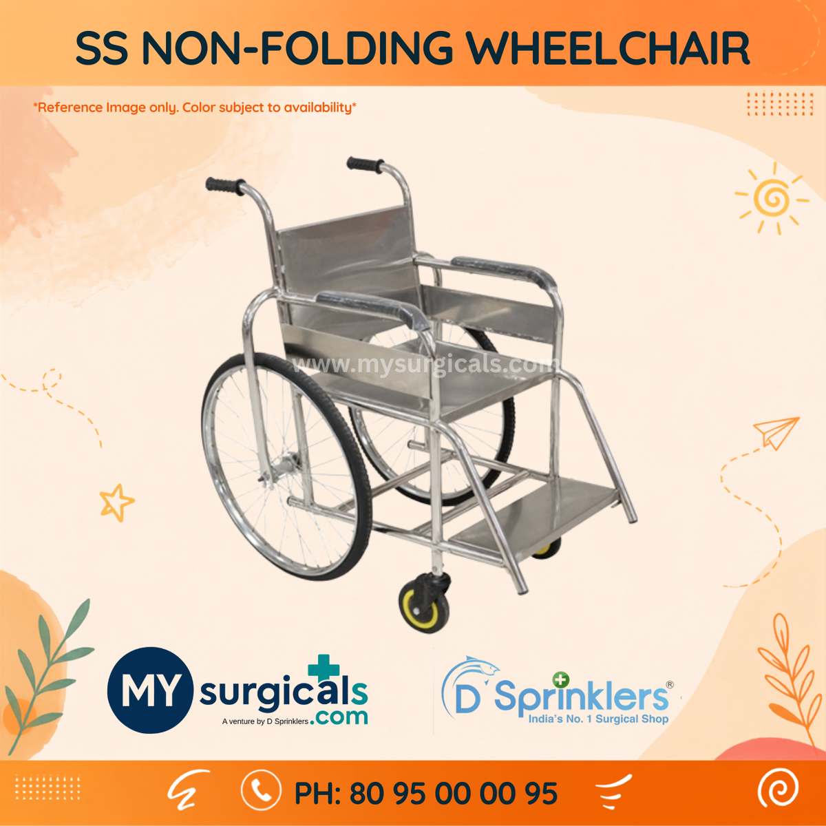 Stainless Steel Mobility Wheelchair for Everyday Care