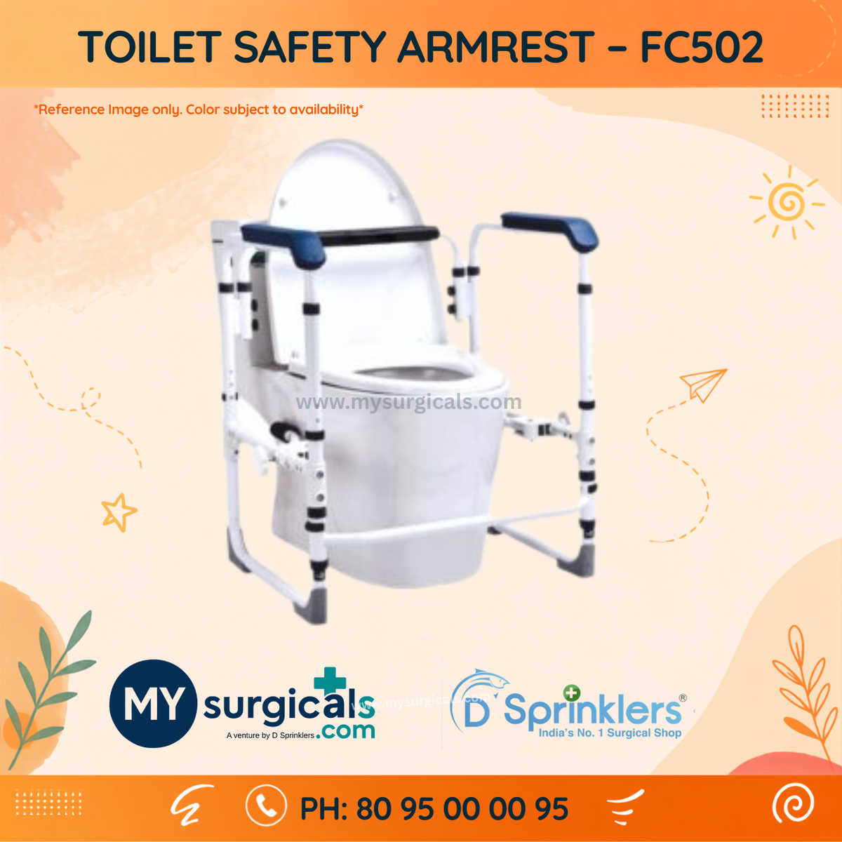 Toilet Safety Armrest for Secure Bathroom Support