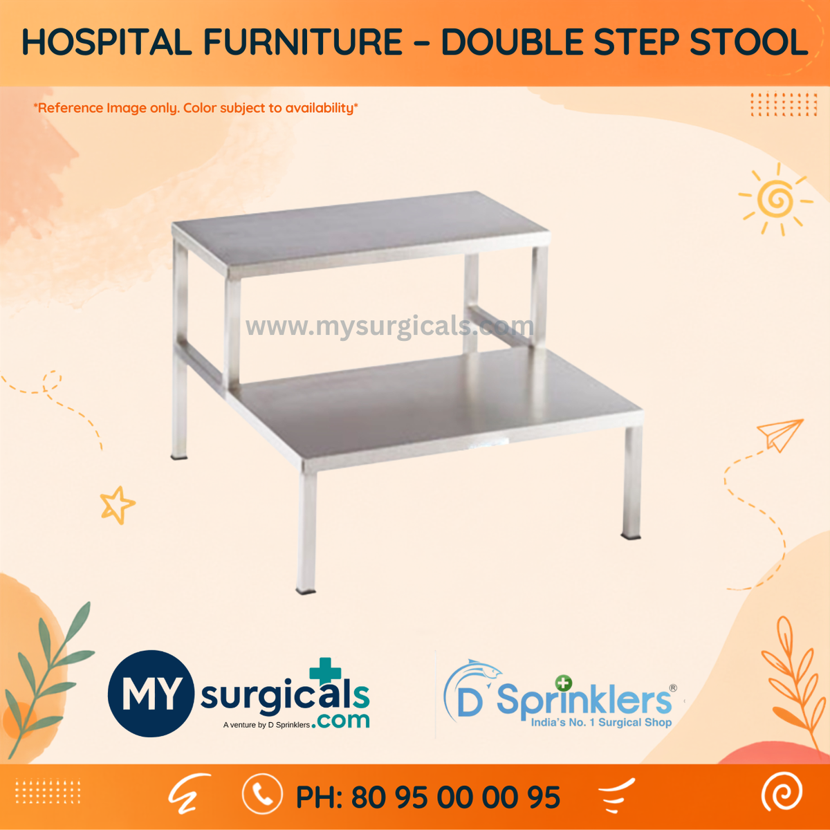 Double Step Stool for Safe Hospital Access