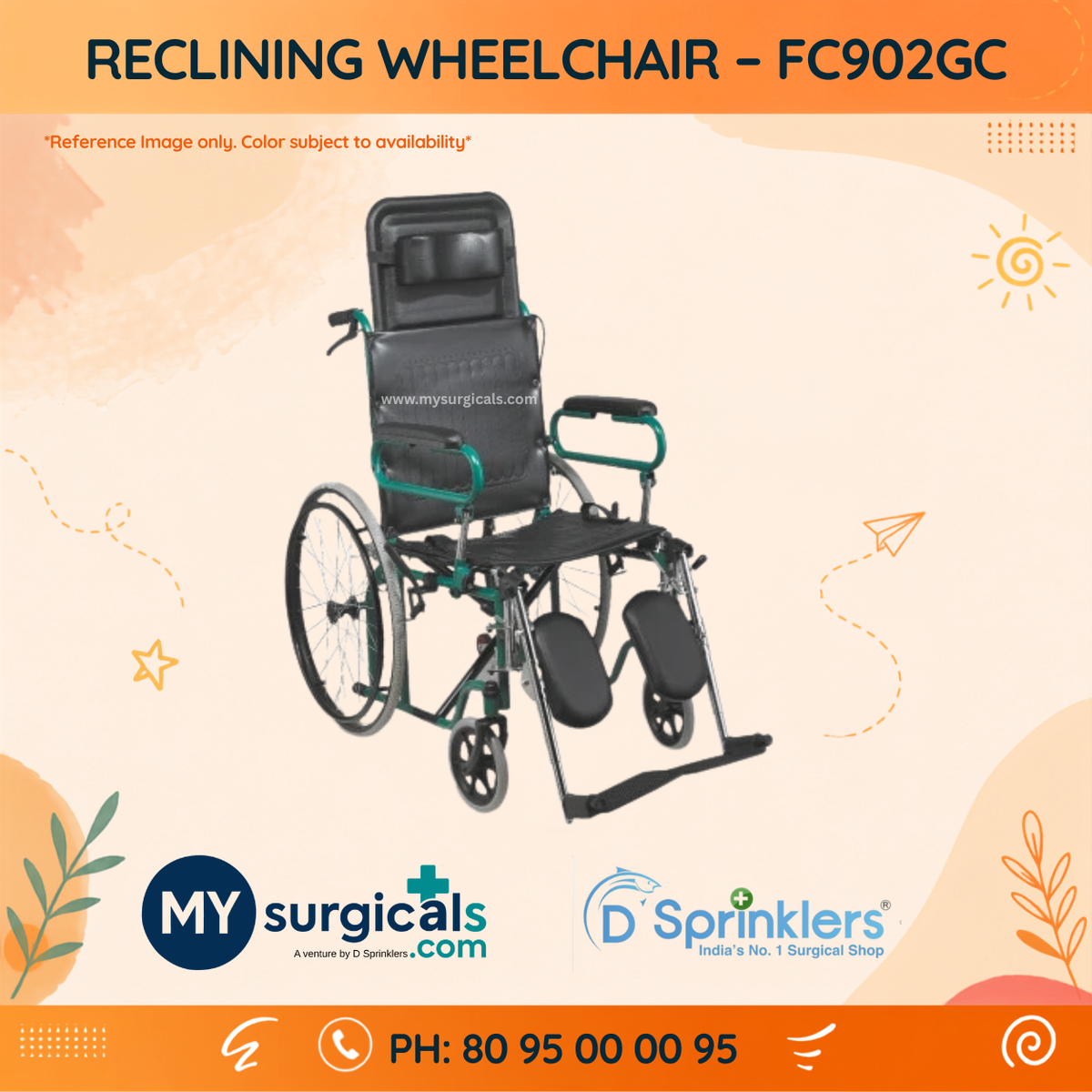 Reclining Wheelchair FC902GC – Manual Mobility Chair