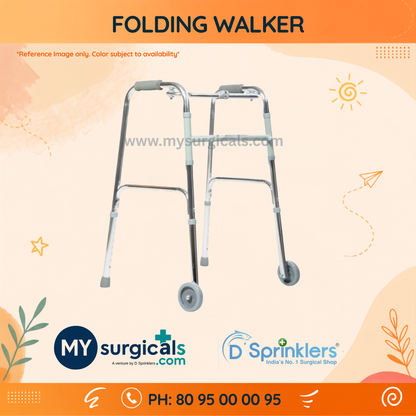 Folding Height Adjustable with Front Wheel Walker for Convenient Everyday Mobility