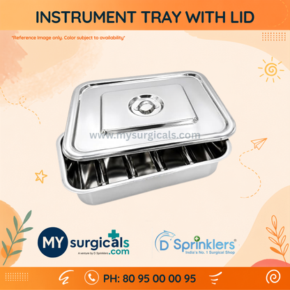 Medical Instrument Tray with Lid for Safe Clinical Storage