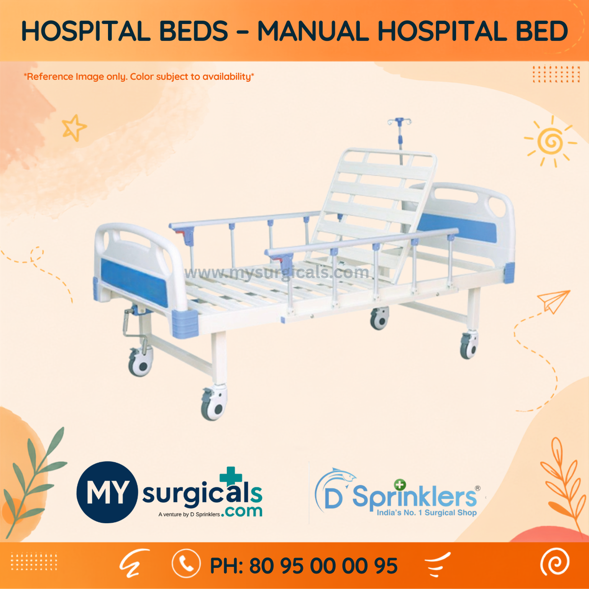 Manual Hospital Bed for Comfortable Patient Care