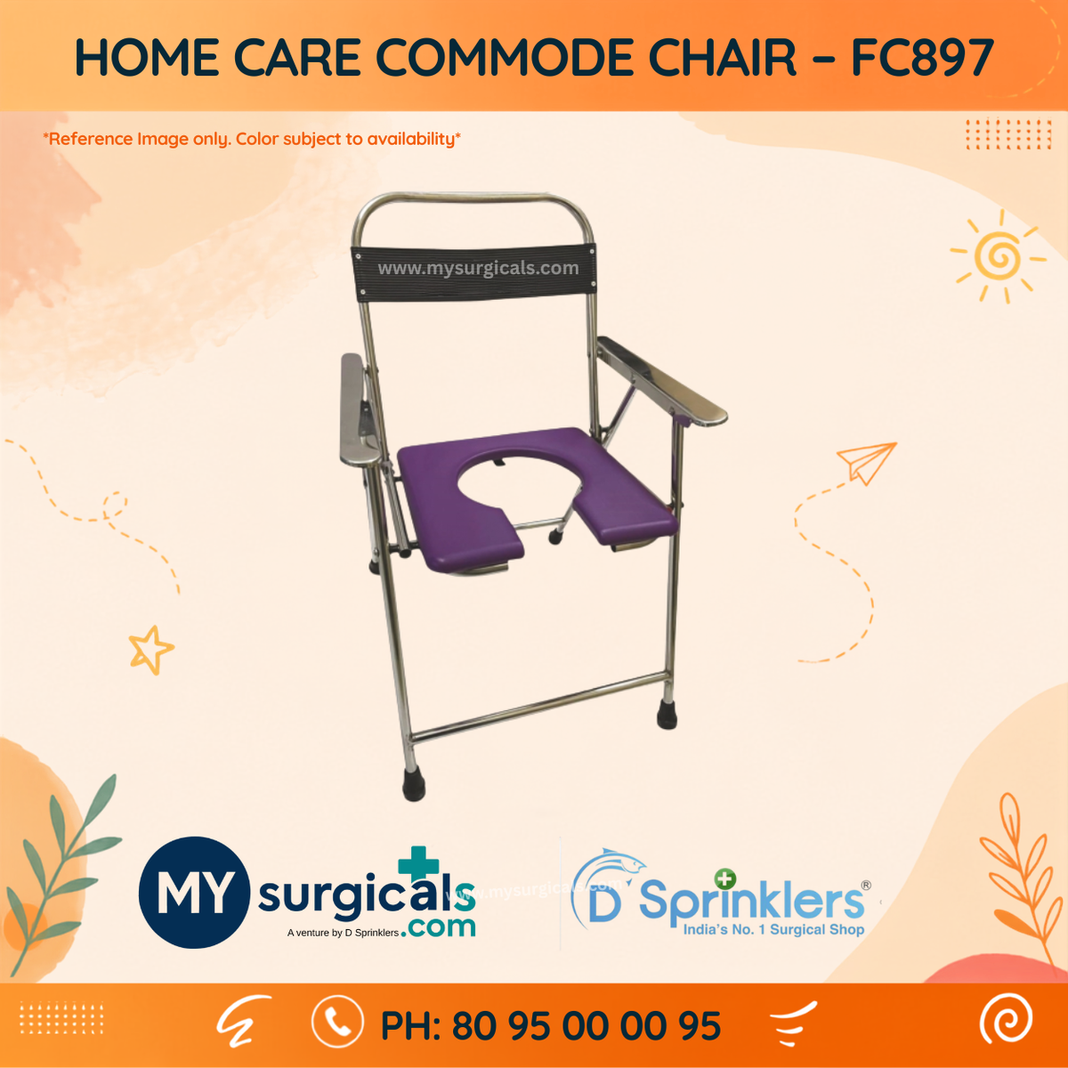 Home Care Commode Chair for Comfortable Patient Use