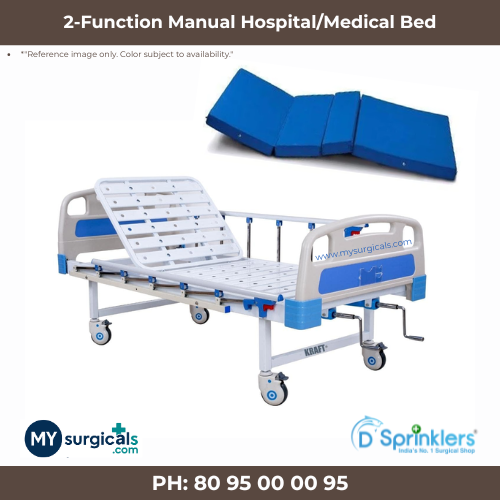 2 Two Function Heavy Duty Manual Hospital/Medical Patient Bed