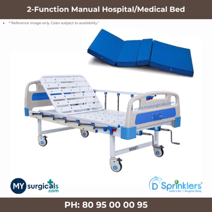 2 Two Function Heavy Duty Manual Hospital/Medical Patient Bed