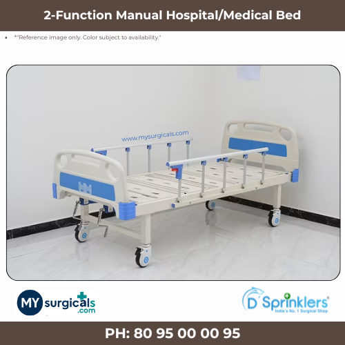 2 Two Function Heavy Duty Manual Hospital/Medical Patient Bed