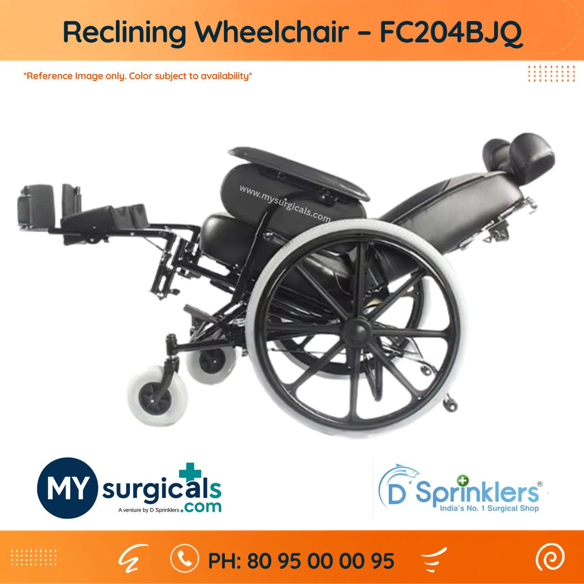 Reclining Wheelchair FC204BJQ Powder Coated