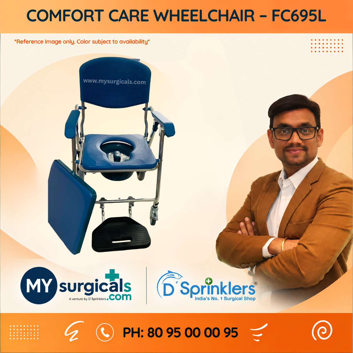 Comfort Care Wheelchair for Mobility & Personal Hygiene