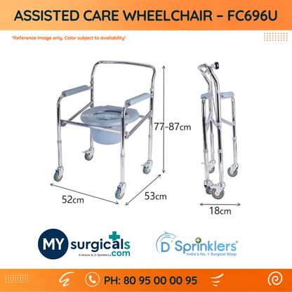 Assisted Care Wheelchair for Mobility & Hygiene Support