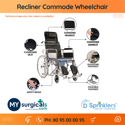 Recliner Commode Wheelchair