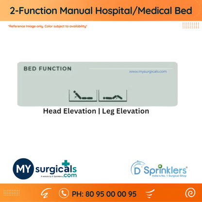 2 Two Function Heavy Duty Manual Hospital/Medical Patient Bed