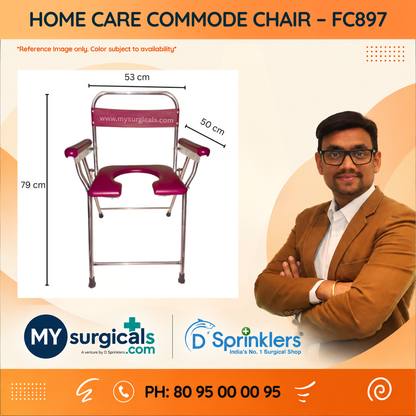 Home Care Commode Chair for Comfortable Patient Use