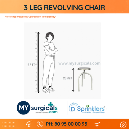 Three-Leg Revolving Chair for Comfortable Clinical Use