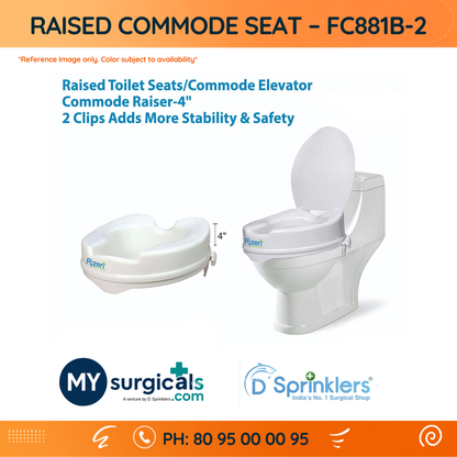 Raised Commode Seat for Comfortable Bathroom Support