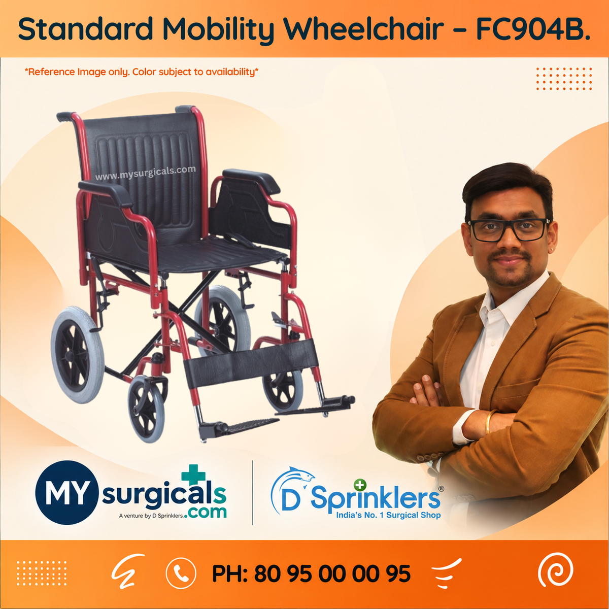Standard Mobility Wheelchair - Reliable Support for Everyday Movement
