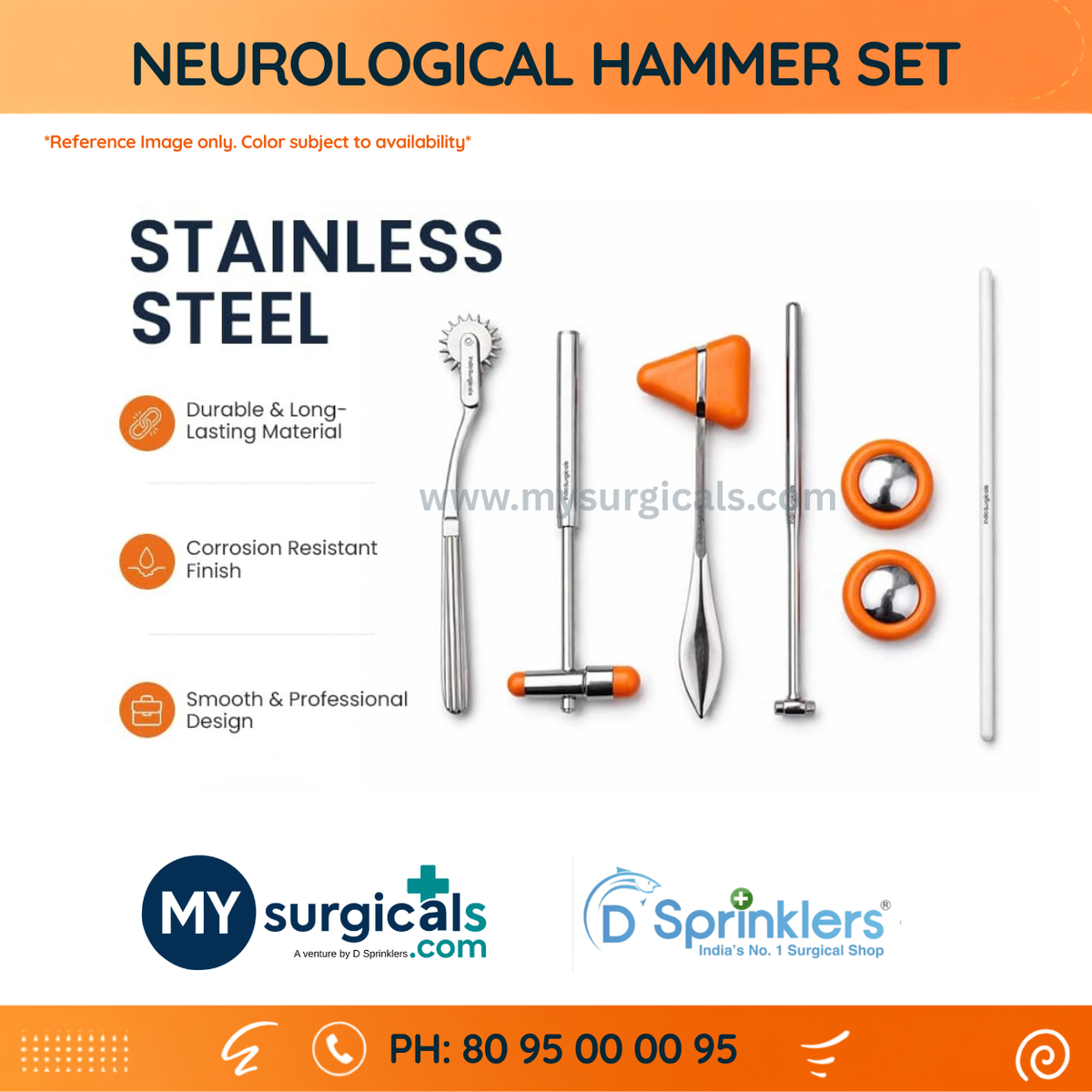 Neurological Examination Hammer Set for Clinical Assessment