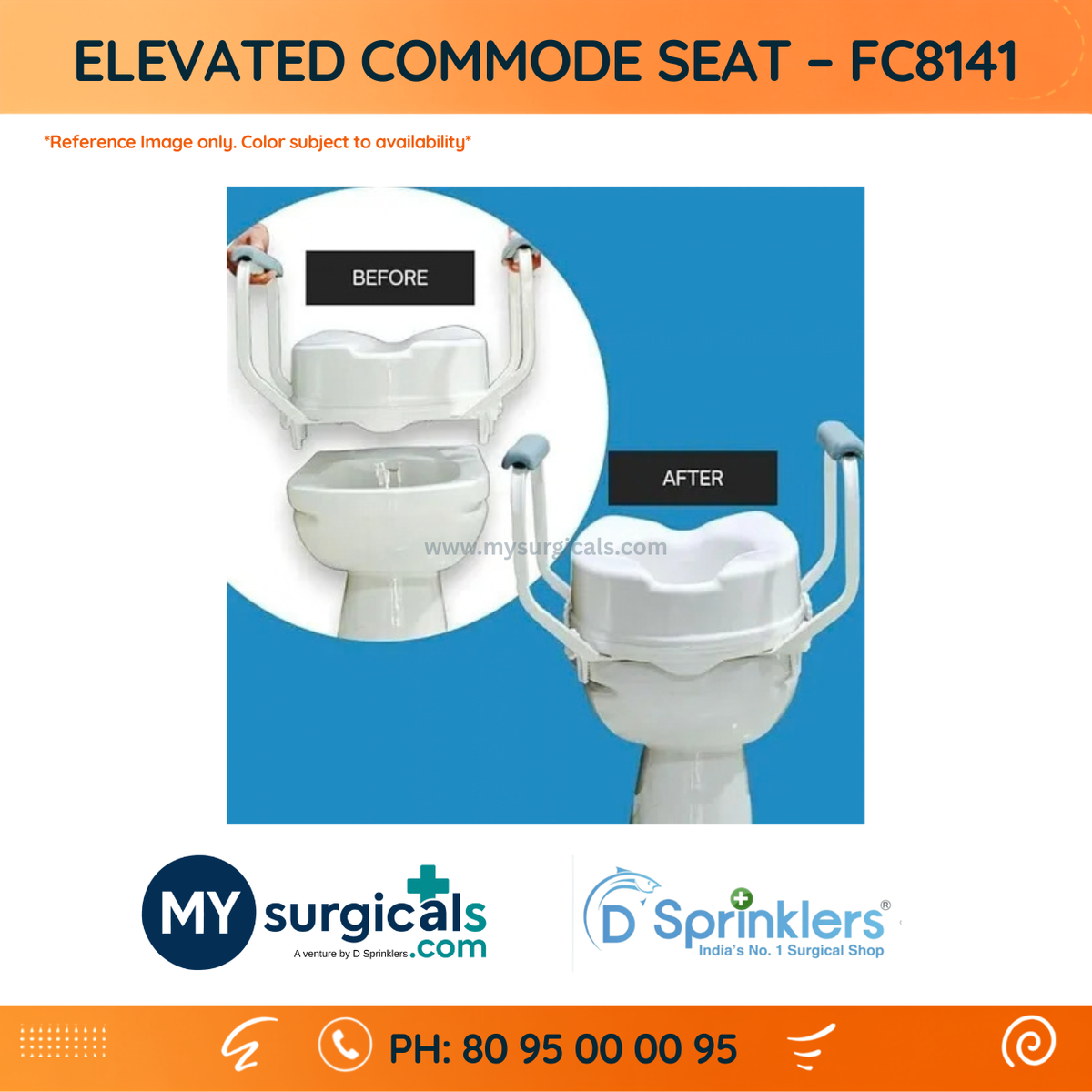 Elevated Commode Seat for Comfortable Bathroom Support