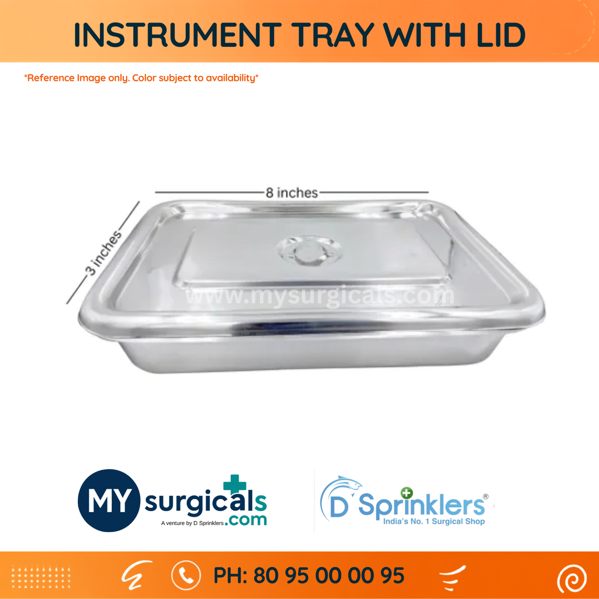 Medical Instrument Tray with Lid for Safe Clinical Storage