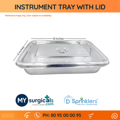 Medical Instrument Tray with Lid for Safe Clinical Storage