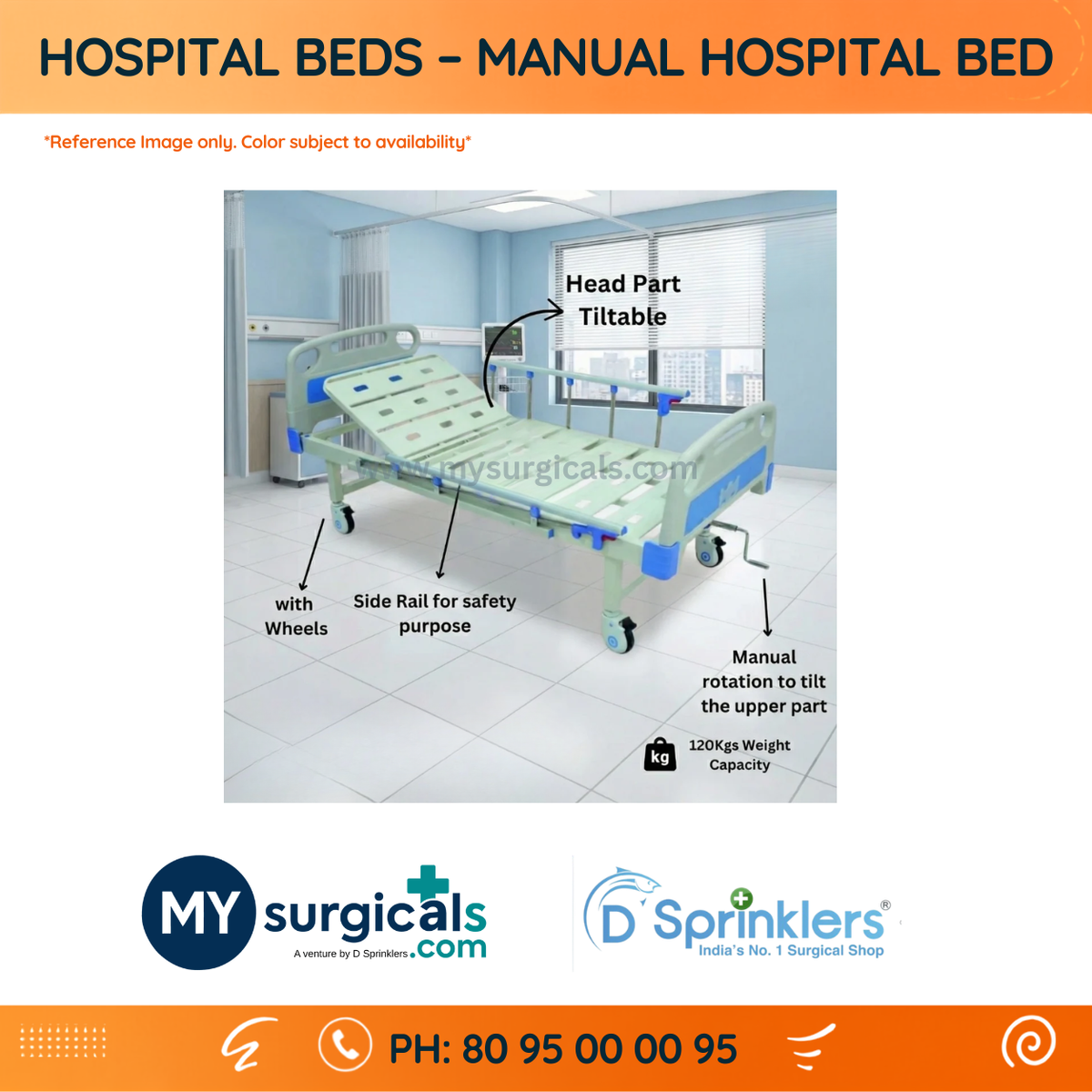 Manual Hospital Bed for Comfortable Patient Care