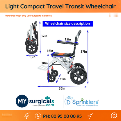 Light Compact Travel Transit Flight/Train Wheelchair