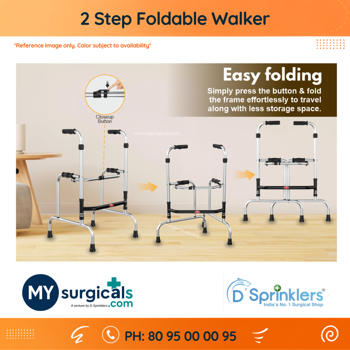 2 Step Foldable Walker for Comfort and Care