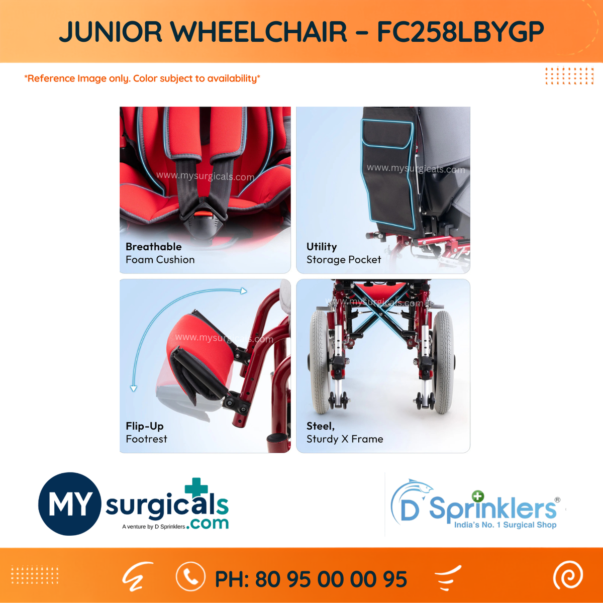 Junior Comfort Wheelchair - Practical Mobility Support for Young Users