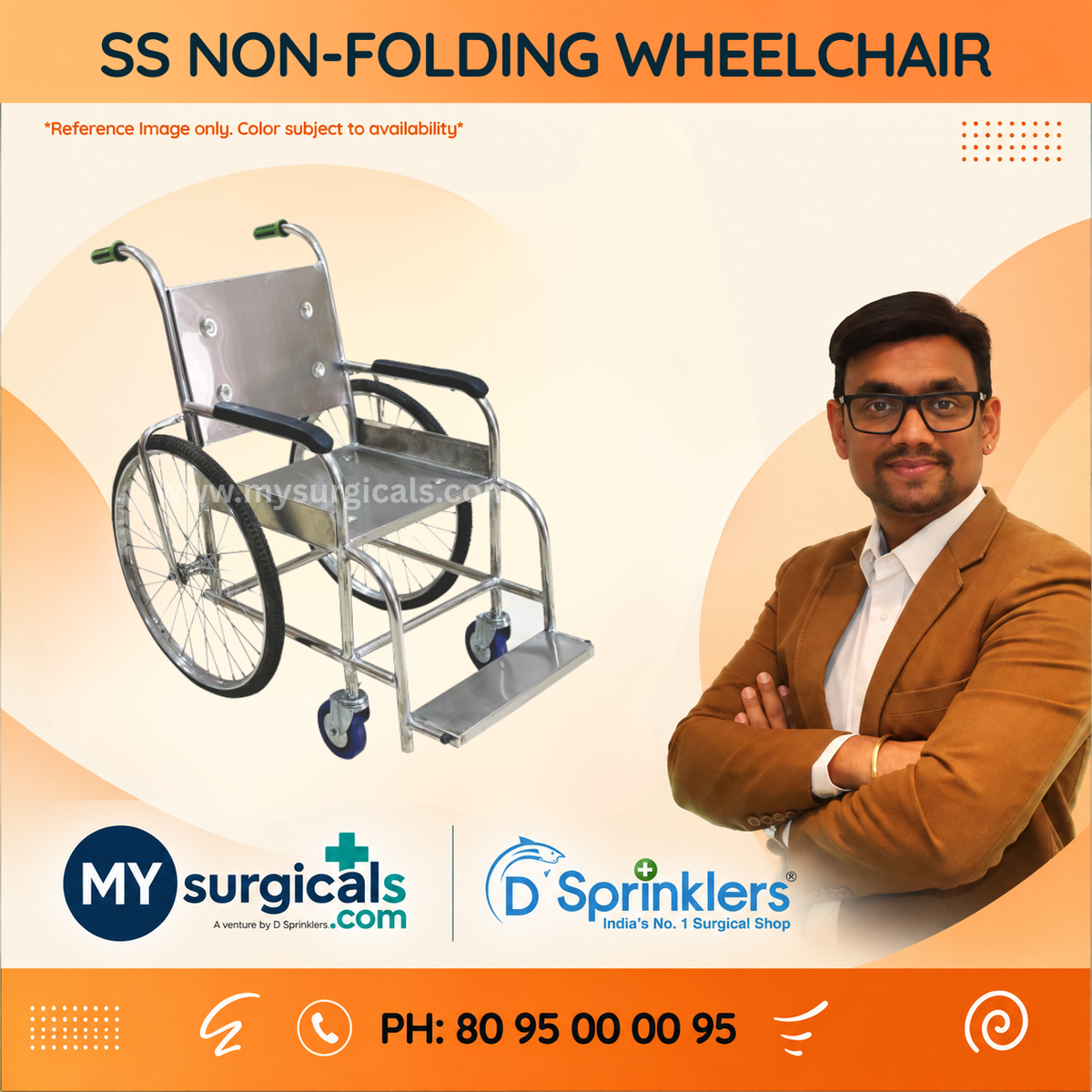 Stainless Steel Mobility Wheelchair for Everyday Care