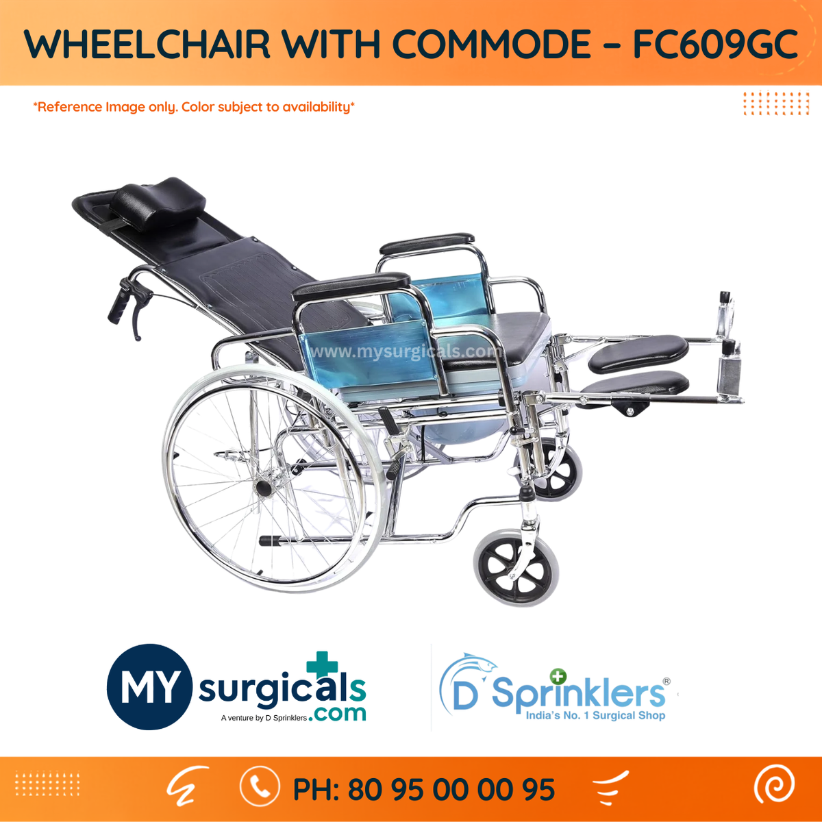 Multi-Function Commode Wheelchair - Mobility & Personal Care Solution