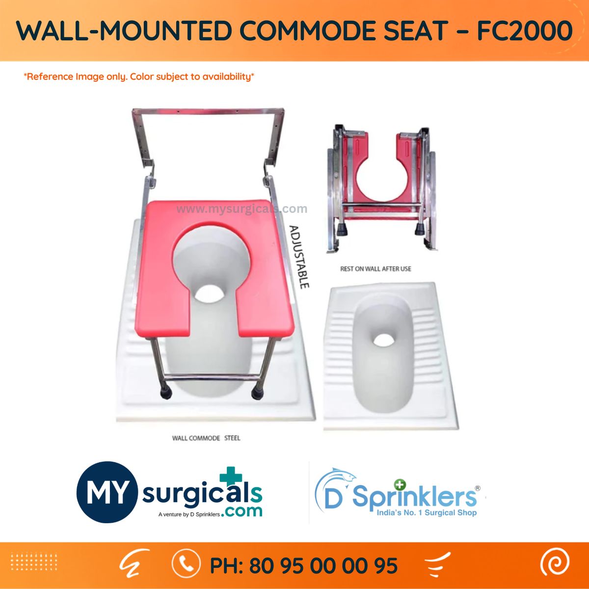 Wall-Mounted Commode Seat for Space-Saving Bathroom Support