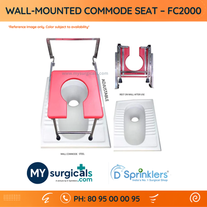 Wall-Mounted Commode Seat for Space-Saving Bathroom Support