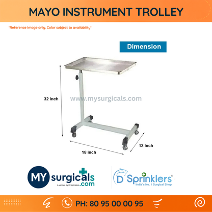 Mayo Instrument Trolley for Clinical Procedures