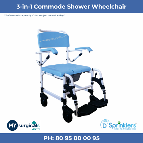 3-in-1 Commode Shower Wheelchair
