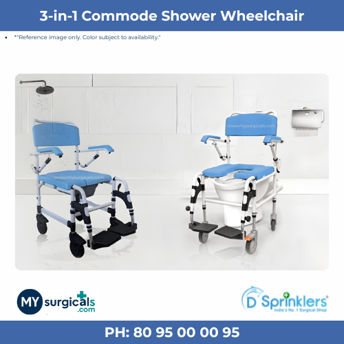 3-in-1 Commode Shower Wheelchair