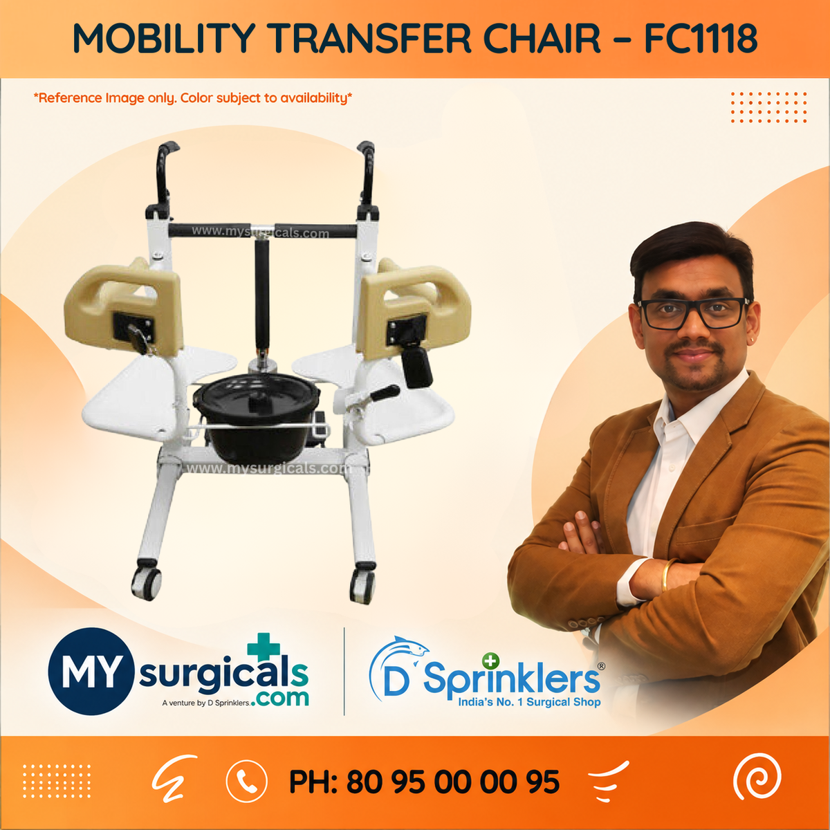 Patient Transfer Wheelchair - Compact & Convenient Assisted Transfer Solution